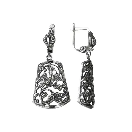Серебряные серьги «Птица»