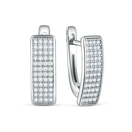 Серьги из серебра с фианитами