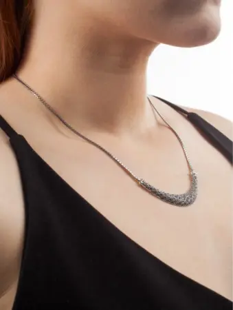 Колье из серебра с марказитами