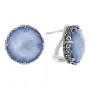 Серебряные серьги с голубым кварцем и перламутром