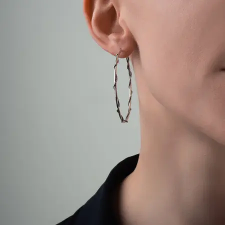 Серебряные серьги кольца