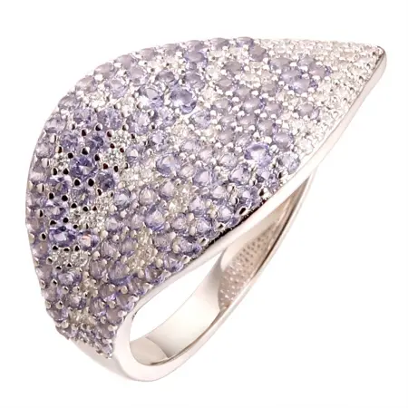 Кольцо из серебра с фианитами