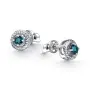 Серьги-гвоздики из серебра с лондон-топазом