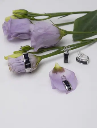 Кольцо «Дорожка» из серебра ETHNICA с натуральным сапфиром