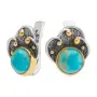 Серьги из серебра с бирюзой в позолоте