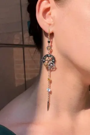 Серьги «Часы» в стиле стимпанк