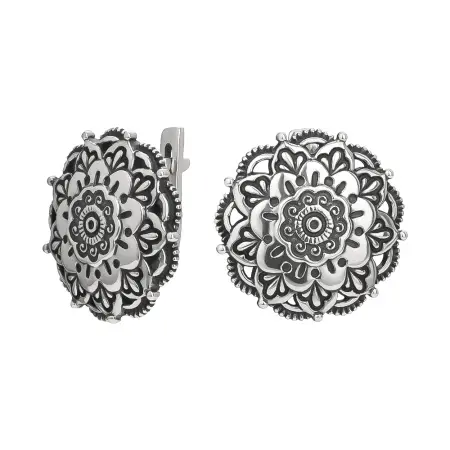 Серьги из серебра «Узоры»