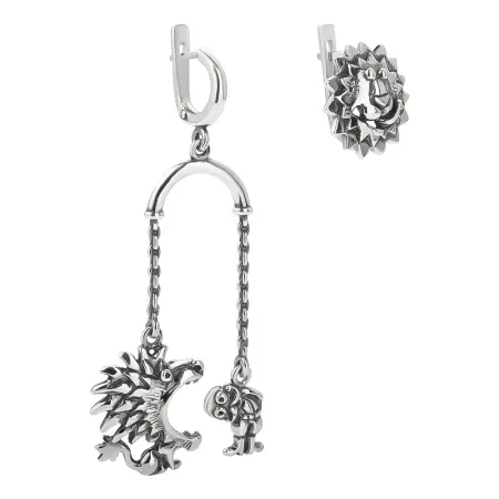 Серебряные серьги «Смертельный номер»