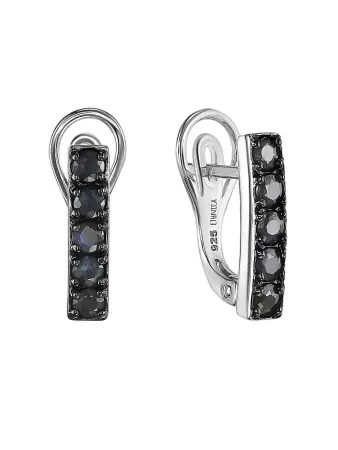 Серьги из серебра с натуральным сапфиром «Дорожка»