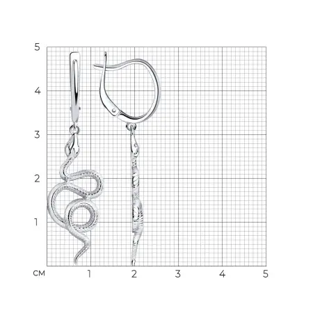 Серебряные серьги «Змея»