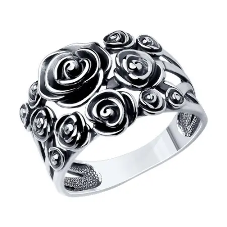 Кольцо из чернёного серебра