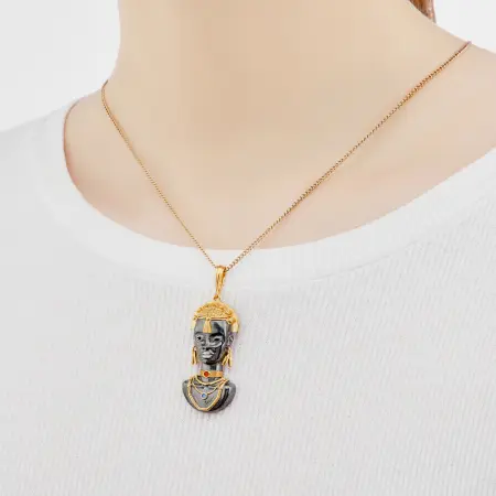 Подвеска из серебра с позолотой «Саванна. Маска Миона»