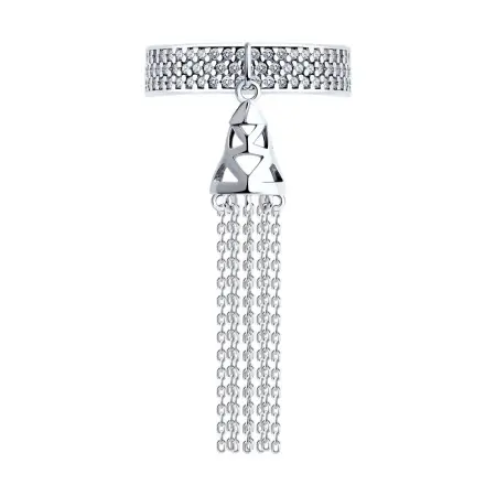 Кольцо из серебра с фианитами