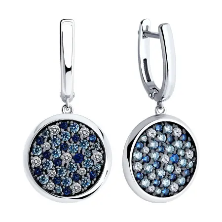 Серьги из серебра с фианитами