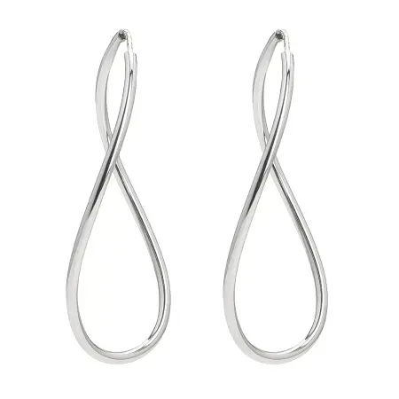 Серебряные серьги конго «Восьмерка» 5 см