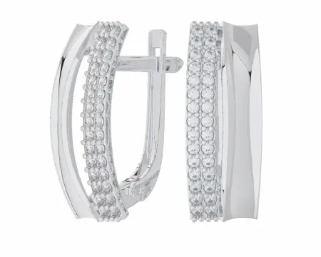 Серебряные серьги с фианитами