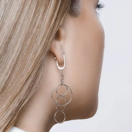 Серьги из серебра «Круги»