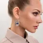 Серебряные серьги «Вихрь» с лазуритом
