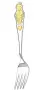 Серебряная вилка детская «Мальчик» с позолотой