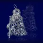 Серебряная елочная игрушка «Дед Мороз»