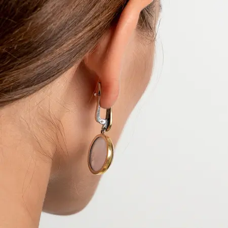 Серебряные серьги «Нежная Дрёма» с розовым кварцем