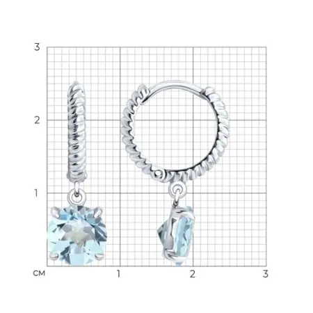 Серебряные серьги с топазом