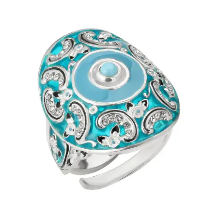Кольцо из серебра с эмаью «Барокко»