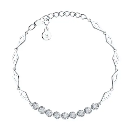 Браслет из серебра с фианитами