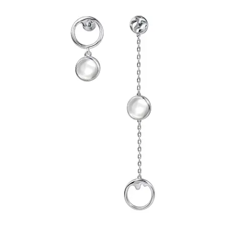 Серьги из серебра с горным хрусталем