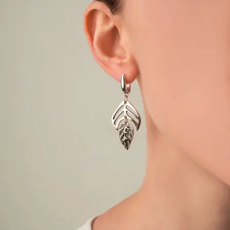 Серьги из серебра «Листочки»