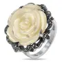 Серебряное кольцо с перламутром «Каменный цветок»