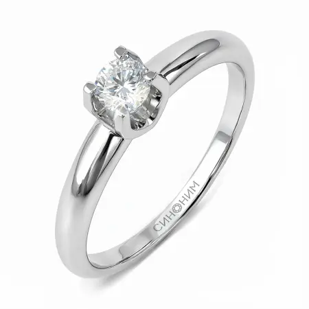 Серебряное кольцо с бриллиантом