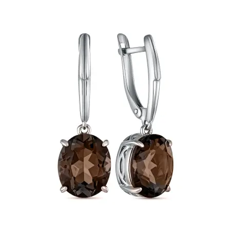 Серьги из серербра с раухтопазом