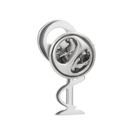 Серебряная брошь «Авиценна» Чаша Гигеи со змеей медицинская врачу