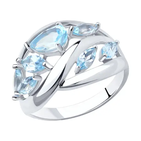 Серебряное кольцо с топазами