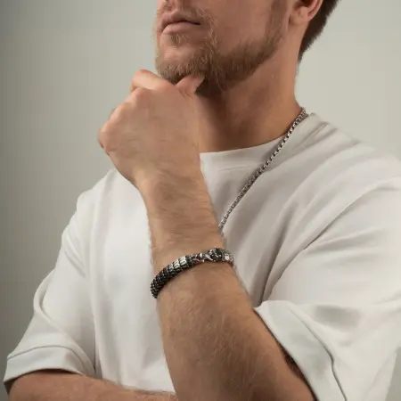 Серебряный браслет «Дракон»