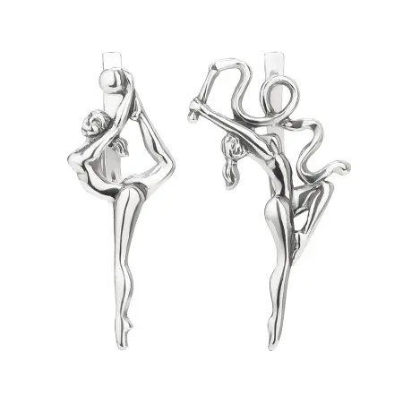 Серьги из серебра «Гимнастика»