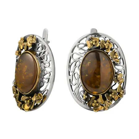 Серьги из серебра с турмалином