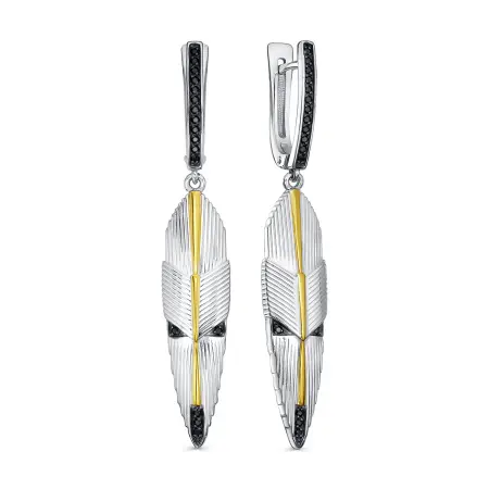 Серьги из серебра с фианитами