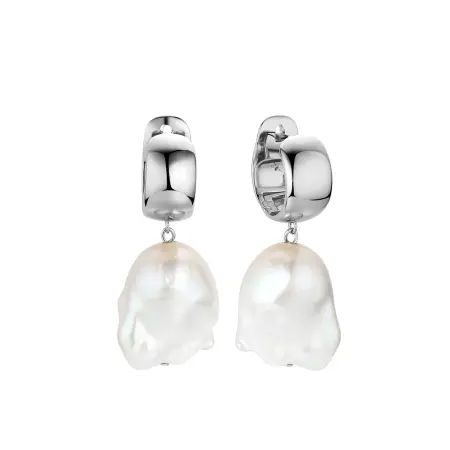 Серебряные серьги с жемчугом барокко