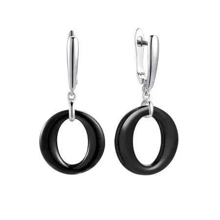 Серебряные серьги с керамикой