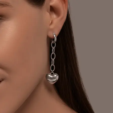 Серьги из серебра «Сердце»