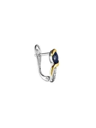 Серьги из серебра с натуральным сапфиром