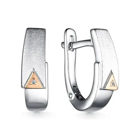 Серьги из серебра с бриллиантом