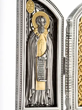 Серебряный складень «Иверская Богоматерь»