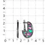 Серьги с витражной эмалью «Черная мозаика»