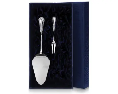 Серебряный набор для десерта «Фаворит» лопатка и вилка для лимона