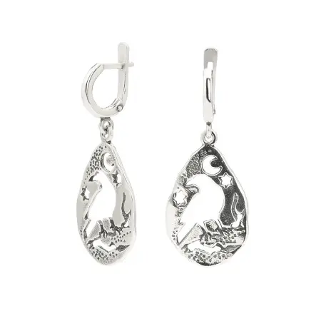 Серьги из серебра «Звездный час»