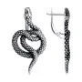 Серьги из серебра «Змея»