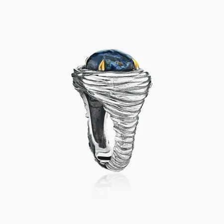 Кольцо из серебра «Полярная Завеса» с питерситом